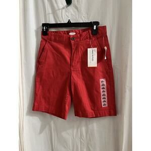 old navy gorls red bermuda Chino shorts size12 nwt Summertime School Travel